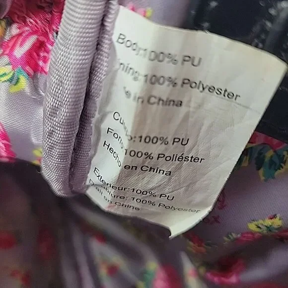 Betsey Johnson Mini Backpack Handbag Pink with Black Bow - Picture 11 of 12